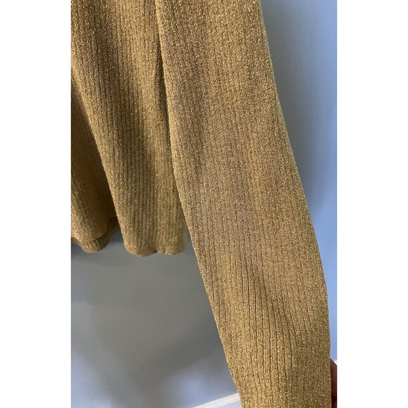 Diane Gilman for Soliloquy Gold Sparkle Turtleneck Size Large - Picture 4 of 5